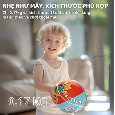 Bóng vải đồ chơi cho bé sơ sinh, bóng nảy đàn hồi Mideer Silent Bouncy Ball