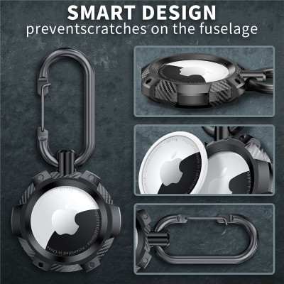 Ốp Case Vỏ Bảo Vệ Armor Vân Carbon cho AirTag - Hàng Chính Hãng
