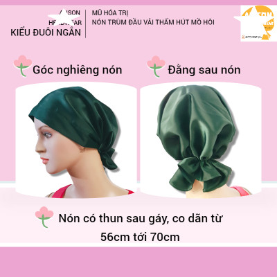 Nón hóa trị vải mềm mát, hút mồ hôi, bệnh nhân ung thư, chemo hat, nón trùm đầu [KIỂU ĐUÔI NGẮN-VÀNG ĐỎ] 