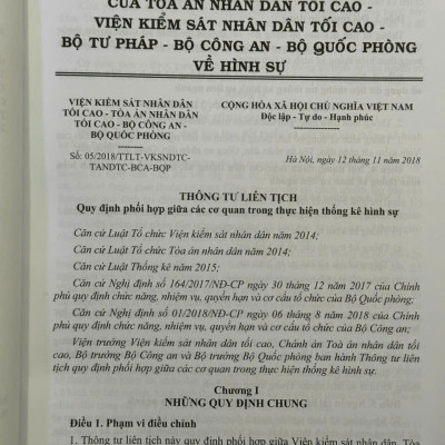 Các Thông Tư Liên Tịch Của Tòa Án Nhân Dân Tối Cao, VKSNDTC về Hình Sự, Tố Tụng Hình Sự, Dân Sự, Tố Tụng Dân Sự