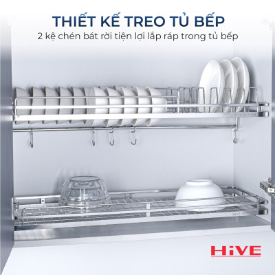 Giá chén bát cố định 2 tầng HiVE Inox 304