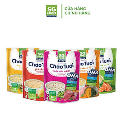 Combo 5 gói Cháo Tươi Baby SG Food 240g (Gà, Thịt Bằm, Bò, Tôm, Lươn)