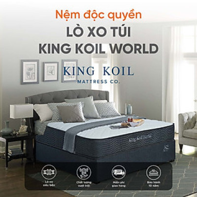 Nệm lò xo King Koil World_Sử dụng công nghệ Thêu Tên hoặc Thông Điệp_Độ dày 25cm