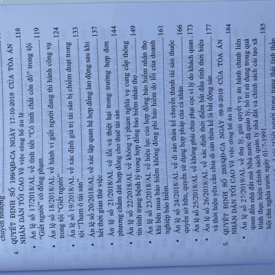 Hệ Thống 70 Án Lệ Và Các Giải Đáp Vướng Mắc Trong Nghiệp Vụ Xét Xử Của Tòa Án Nhân Dân Tối Cao Từ Năm 2016 Đến Nay