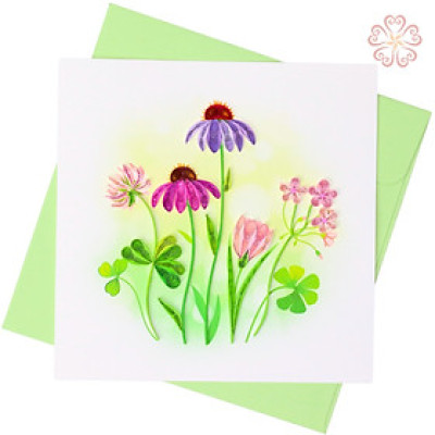 Thiệp Giấy Xoắn Hoa Nghệ Thuật - size 15x15cm