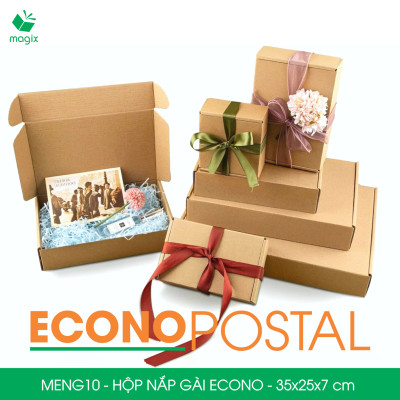 MENG10 - 35x25x7 cm - 20 Hộp carton nắp gài đóng hàng giá rẻ, hộp gói hàng, hộp quà thời trang
