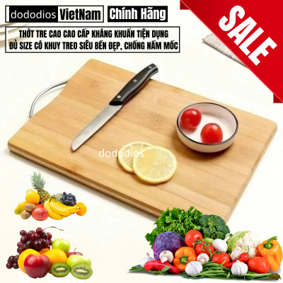 Thớt Tre Cao Cao Cấp Kháng Khuẩn Tiện Dụng - Thớt Gỗ Tre Kháng Khuẩn Đủ Size CÓ KHUY TREO Siêu Bền Đẹp, Chống Nấm Mốc - Hàng chính hãng dododios