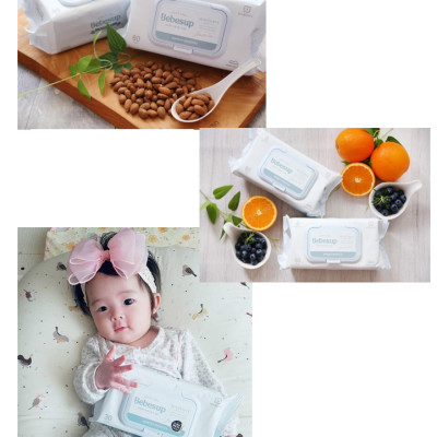 Combo10 Khăn Ướt Bebesup Light Zero Primier Sensitive Signature Gói Lớn Nhập Khẩu Hàn Quốc