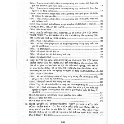  Các Nghị quyết của Hội đồng Thẩm phán Tòa án nhân dân tối cao về hình sự và tố tụng hình sự từ năm 1986 đến năm 2024