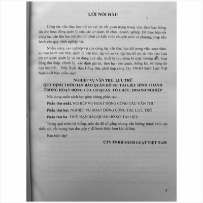 Sách Nghiệp Vụ Văn Thư Lưu Trữ – Quy Định Thời Hạn Bảo Quản Hồ Sơ, Tài Liệu Hình Thành Trong Hoạt Động Của Cơ Quan, Tổ Chức, Doanh Nghiệp - V2254T