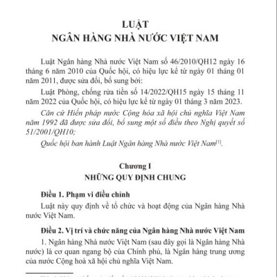 Sách - Luật Ngân Hàng Nhà Nước Việt Nam (Sửa đổi, bổ sung năm 2022) - ndbooks