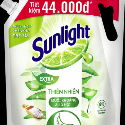 Túi Nước rửa chén Sunlight Bio-care Thiên Nhiên 100% Gốc thực vật - Muối Khoáng Lô Hội 3.3KG