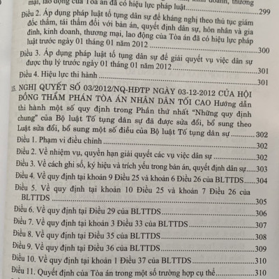 Hệ thống các nghị quyết của Hội đồng Thẩm phán Tòa án nhân dân tối cao về dân sự và tố tụng dân sự từ 1990-2023
