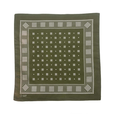 Khăn bandana cotton màu xanh lá cây họa tiết Vintage cao cấp