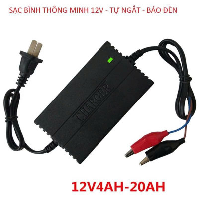 Sạc Ắc Quy 12V Thông Minh Tự Ngắt Khi Đầy – Dùng Cho Xe Máy, Công Suất 2A–20A, ĐÈN ỐP TRẦN