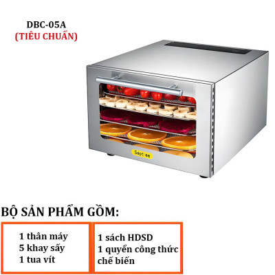 Máy sấy thực phẩm 5 tầng có bảng điều khiển hẹn giờ sấy khô tự ngắt thương hiệu Mỹ cao cấp Septree DBC-05A - Hàng Chính Hãng