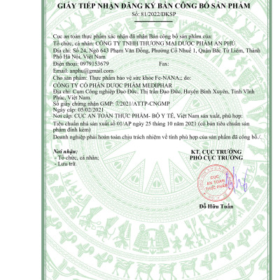 Viên sắt, acid folic, DHA, vitamin & khoáng chất Fe-NANA - Hộp 20 viên