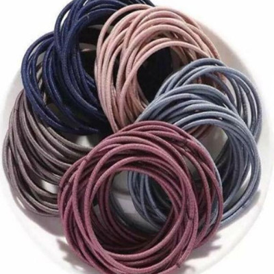 Set 100 dây chun buộc tóc trơn các màu