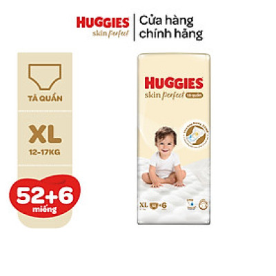 Tã/ Bỉm Quần Huggies Skin Perfect M/L/XL/XXL Super Jumbo Với 2 Vùng Thấm Giảm Kích Ứng Da