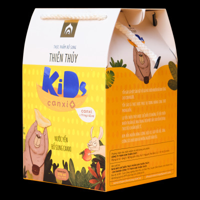 Nước Yến Sào Thiên Thủy Kids Canxi+ - Nhà Yến Nha Trang - Hộp 9 Lọ 42ml - Yến Kids - Tổ yến chưng sẵn dành cho trẻ em - Yến sào cho bé - Hàng Chính Hãng