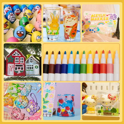  Bộ Bút Màu Acrylic Marker Chống Nước Vẽ Trên Mọi Chất Liệu.