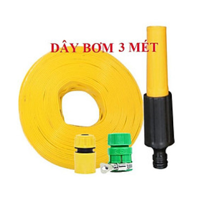 Bộ dây vòi xịt nước ️ , tăng áp 3 lần, loại 3m, 5m 206622-5 cút sập,nối nhựa vàng+ móc khoá