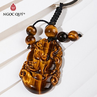 Móc khóa 12 con giáp đá thạch anh mắt hổ - Ngọc Quý Gemstones