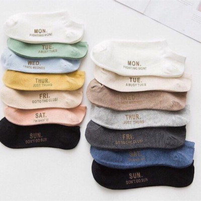 Combo 07 đôi tất tuần nữ cổ ngắn giao màu ngẫu nhiên