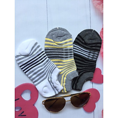 COMBO 3 ĐÔI VỚ CỔ NGẮN NỮ - 100% COTTON - KHÁNG KHUẨN KHỬ MÙI