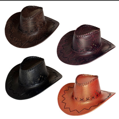 Nón Mũ Cao Bồi Nam Nữ Da Hoa Văn Chìm Thể Thao Đua Ngựa Du Lịch Dã Ngoại Chống Nắng Đi Biển Phong Cách Miền Viễn Tây Thời Trang