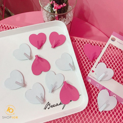 Móc Trái Tim Dễ Thương, Móc Treo Đồ Vật Trang Trí Trong Nhà, Móc Dính Tường Đa Năng Nhỏ Gọn, Siêu Tiện Ích. TakyHome 2117