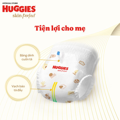 Combo 3 gói Tã quần Huggies Skin Perfect M Mega Jumbo 98+4 miếng với 2 vùng thấm giảm kích ứng da