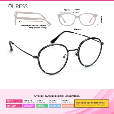 Gọng kính 2621 hợp kim thời trang nam nữ siêu nhẹ siêu bền OURESS