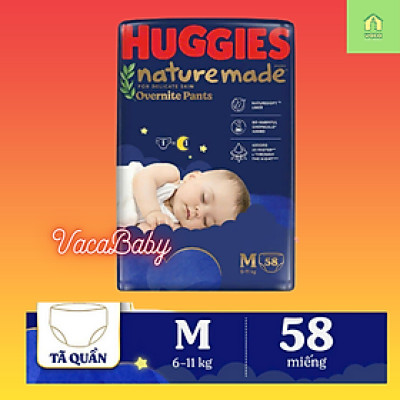Tã bỉm QUẦN Huggies Nature Made Overnite (ban đêm) cho bé đủ size M58/ L44/ XL38/ XXL26 miếng