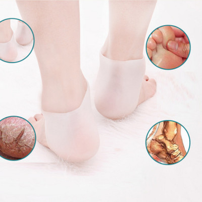 Bộ 1 đôi tất, vớ bảo vệ chống nứt gót chân bằng silicon