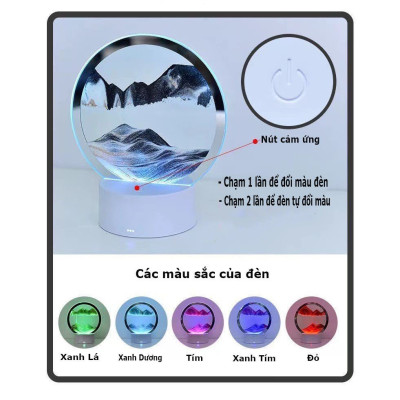 Đồng hồ cát trang trí, tranh cát có đèn đổi mầu