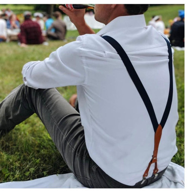 Dây Đai Quần Chữ Y Kèm Nơ 4 Kẹp Co Giãn Yếm Đeo Cạp Quần Chống Trượt Thời Trang Sơ Mi Nam