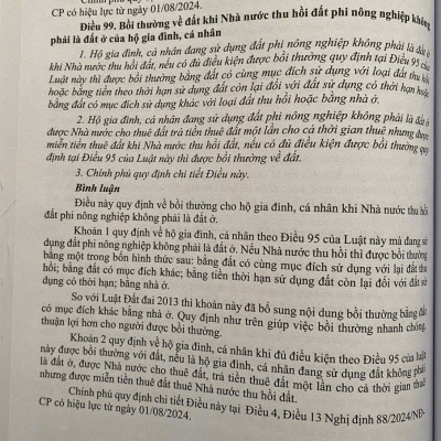 Bình Luận Khoa Học Luật Đất Đai 2024