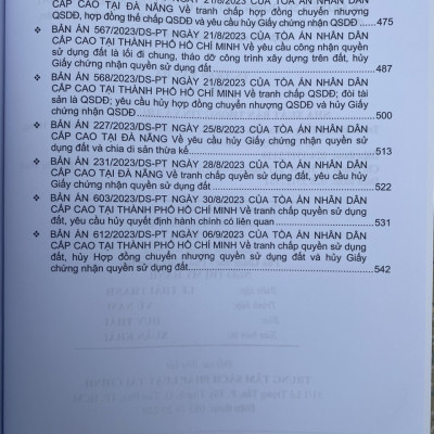 Tuyển Tập Các Bản Án Của Toà Án Nhân Dân Cấp Cao Về Quyền Sử Dụng Đất Và Tài Sản Gắn Liền Với Đất