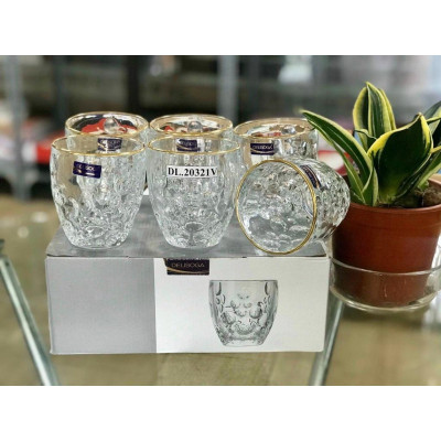 Bộ 6 ly thủy tinh chịu nhiệt uống nước vân bong bóng đáy vát ( 1 Cái ) 