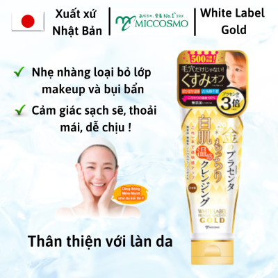 [DƯỠNG TRẮNG TOÀN DIỆN] Combo Bộ 3 Sản Phẩm Dưỡng Da Cao Cấp Nhau Thai Nhật Bản MICCOSMO White Label Gold (Nước Hoa Hồng + Gel Tẩy Trang + Kem Dưỡng - CB08)