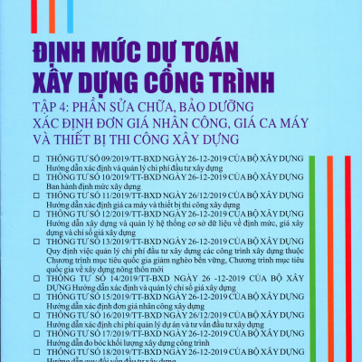 Combo 4 Quyển Định Mức Dự Toán Xây Dựng Công Trình