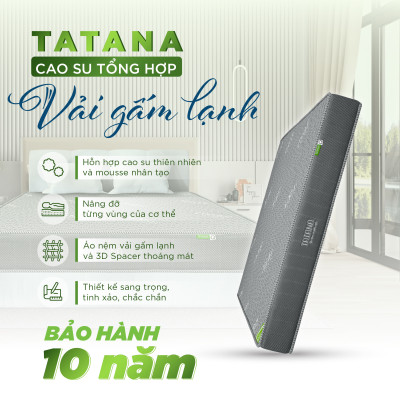 Nệm Cao Su Tổng Hợp Vải Gấm Lạnh Tatana Dạng Thẳng,  Nâng Đỡ Cơ Thể, Êm Ái , Bảo Hành 10 Năm