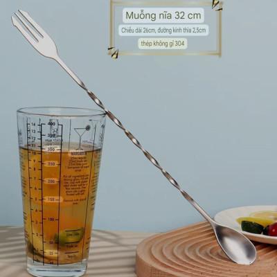 Bộ 2 thìa khuấy 2 đầu inox cao cấp