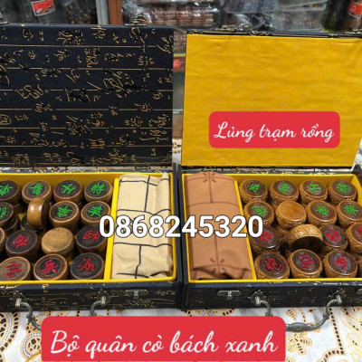 Quân cờ tướng bằng gỗ bách xanh thơm ngọt kt 4×1.6cm +hộp đựng quân 