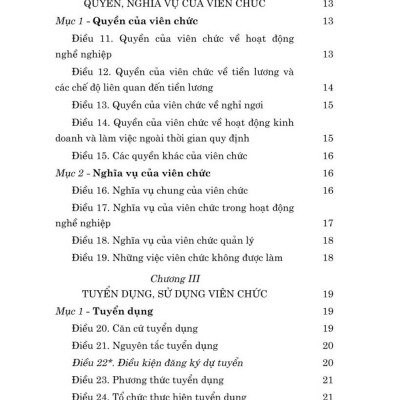 Luật viên chức năm 2010 (sửa đổi, bổ sung năm 2019) bản in 2024
