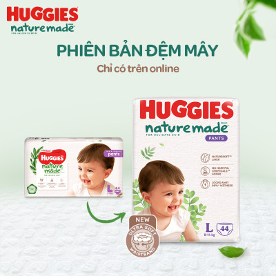 Thùng 3 gói Tã/Bỉm quần Huggies Platinum NatureMade M58/ L44/ XL38/ XXL26