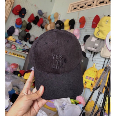 Mũ lưỡi trai Yes You Can nhung tăm xịn xò, phong cách