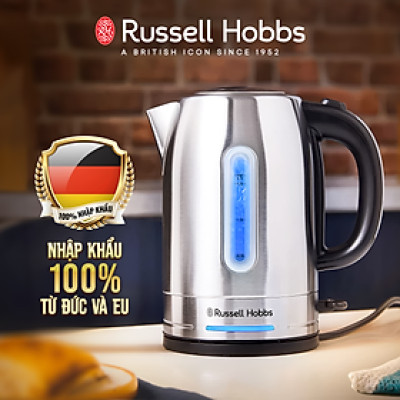 Ấm Siêu Tốc Russell Hobbs 26300-70 Thép Không Gỉ, Dung Tích 1.7L, Công Suất 2400W - Hàng Chính Hãng