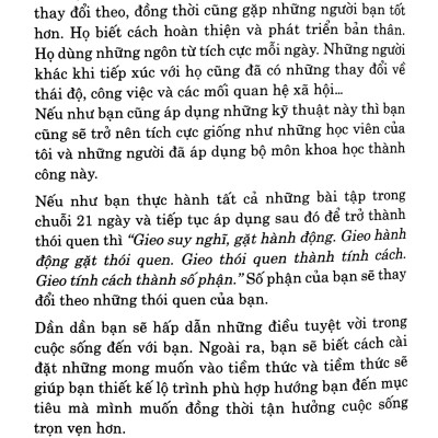 21 Ngày Thực Hành NLP - Thay Đổi Thói Quen, Xây Dựng Nền Tảng Để Thành Công(Tái Bản 2020)